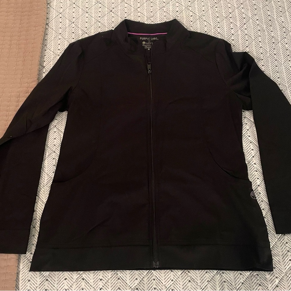 Healing Hands Black Scrub Jacket
